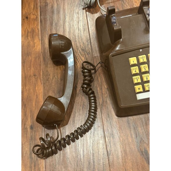 Vintage MCM TeleConcept Brown Push-Button Corded Telephone desk phone UNTESTED - Picture 7 of 10